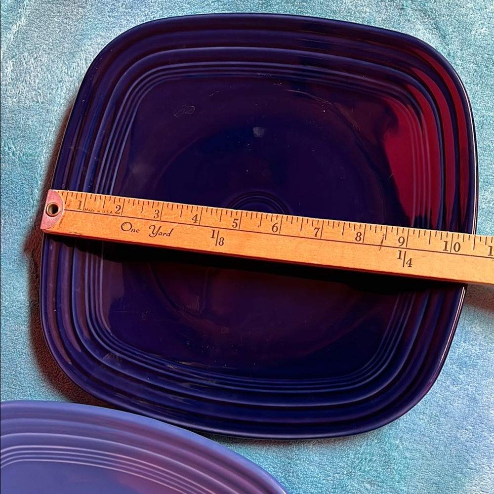 Fiesta Blue Dinnerware Set with Concentric Ring Design 2piece - Picture 8 of 9
